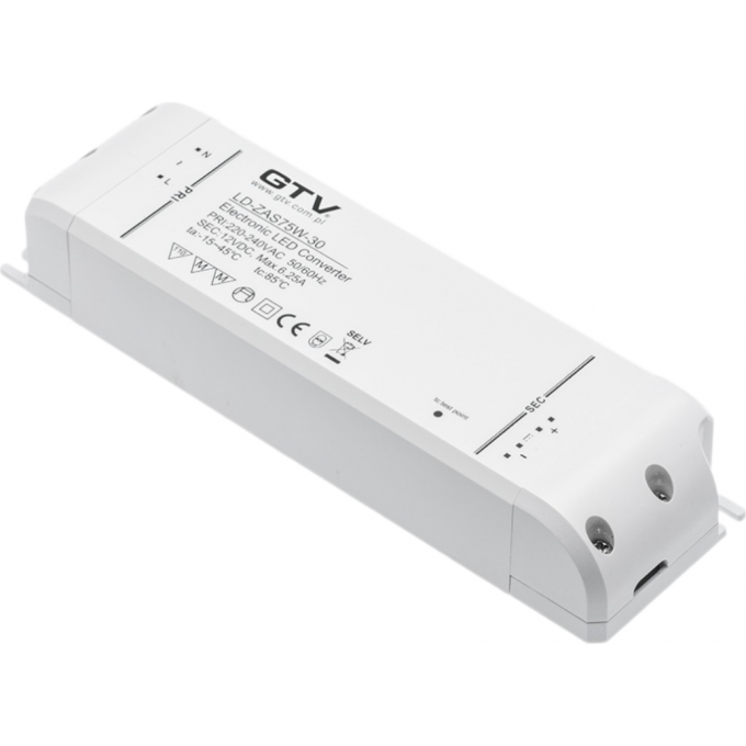 Блок питания для светодиодов GTV LED 75W LD-ZAS75W-30 Блок питания для светодиодов GTV LED 75W LD-ZAS75W-30