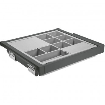 Корзина с органайзером, графит, с доводчиком полного выдвижения GTV WG-PRZEG80-60 Корзина с органайзером, графит, с доводчиком полного выдвижения GTV WG-PRZEG80-60