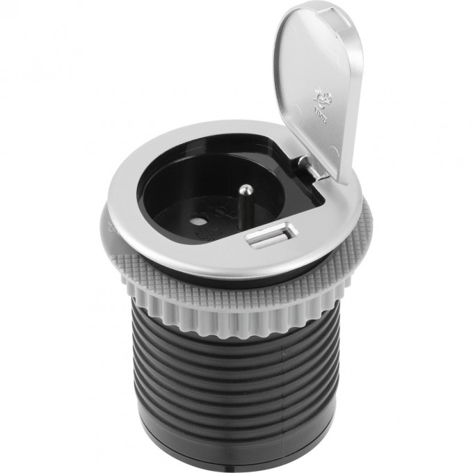 Удлинитель для офиса CHARGER MINI, 1 розетка с заземлением, алюминий GTV AE-BPW1U1UCH-53 Удлинитель для офиса CHARGER MINI, 1 розетка с заземлением, алюминий GTV AE-BPW1U1UCH-53