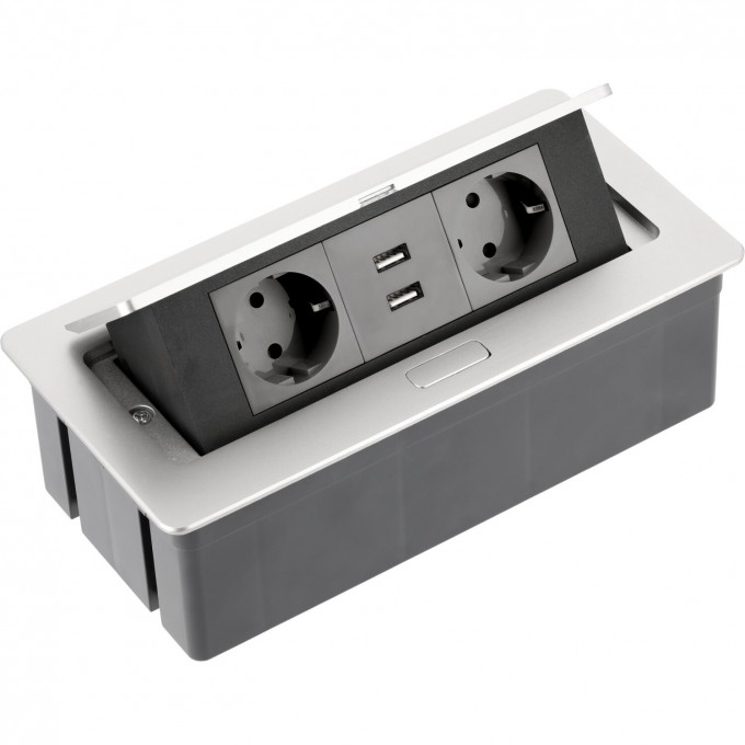 Удлинитель для офиса SOFT 2X SCHUKO, алюминий GTV AE-PBSUC2GS-53 Удлинитель для офиса SOFT 2X SCHUKO, алюминий GTV AE-PBSUC2GS-53
