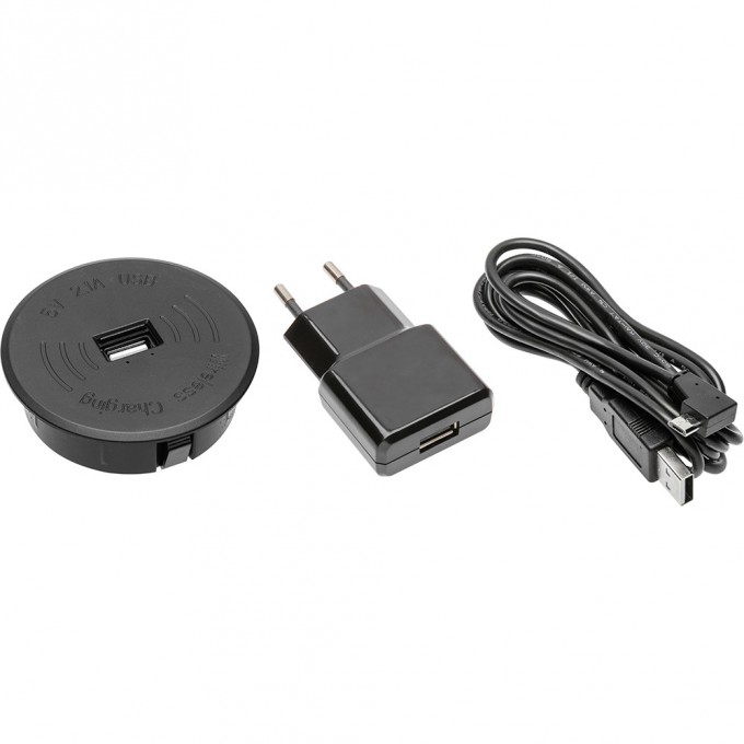Встраемое безпроводное зарядное устройство GTV с USB-разьемом, источником питания и кабелем USB 2м, черное AE-ZUSB-20 Встраемое безпроводное зарядное устройство GTV с USB-разьемом, источником питания и кабелем USB 2м, черное AE-ZUSB-20